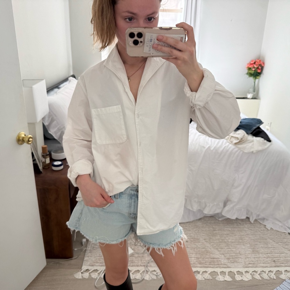 Revolve Oversized White Long Sleeve Button Down Shirt